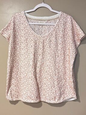 white stuff embroiled palm tree textured cotton cap sleeve tee beach summer